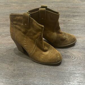 Light Brown Suede Cowboy Boots